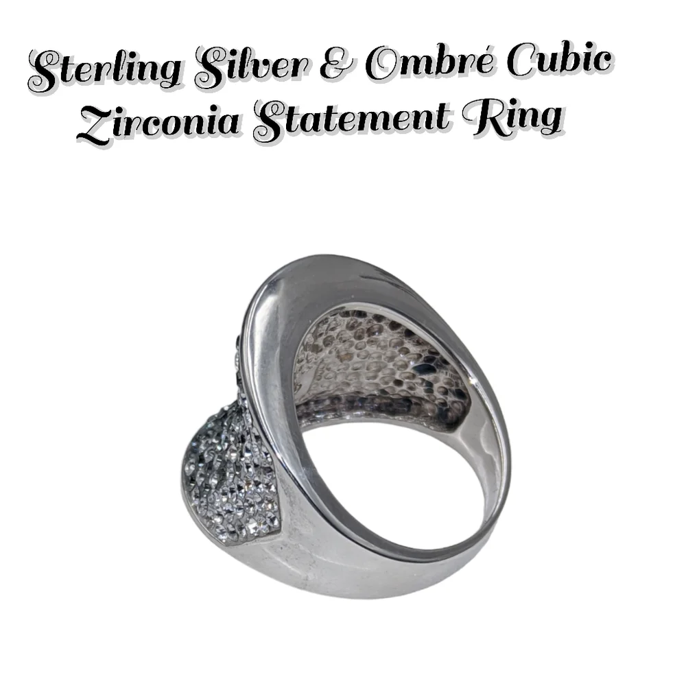 Sterling Silver & Ombré Cubic Zirconia Statement Ring